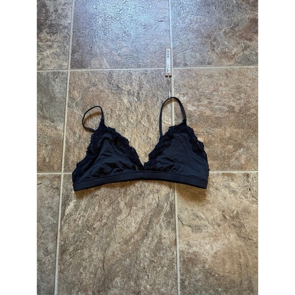 Skims Fits Everybody Lace Triangle Bralette Onyx XL - Picture 1 of 7